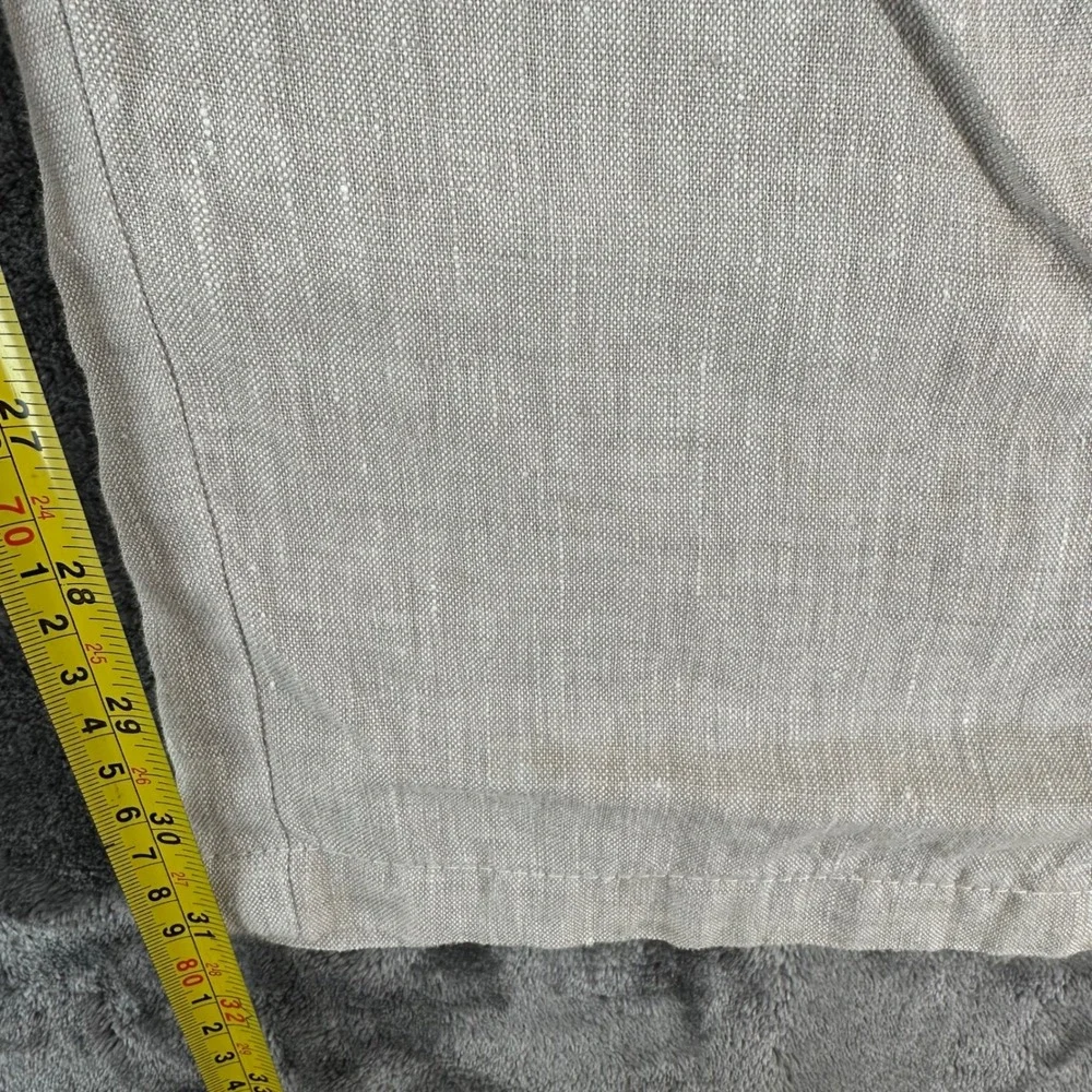 HM Mens 100% Linen Pants Mens 36 Oatmeal Beige Drawstring Straight Leg Trousers